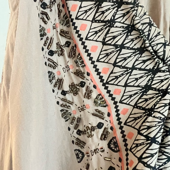 Free People Merida Printed Maxi Dress beaded bohemian vacation Large - Picture 14 of 14